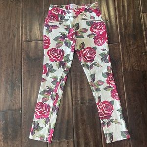 Girls Floral Jeggings Sz 6/7